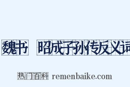 魏书·昭成子孙传反义词是什么意思的图片